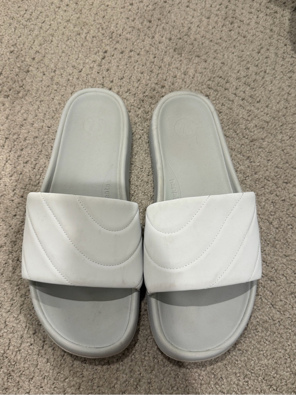lululemon athletica White Quilted Slide Sandals